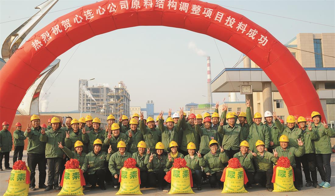 2013年，原料结构调整项目开车成功